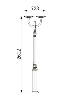 235-255LM Outdoor LED Garden Lights Single Lamp Head And Double Lamp Head